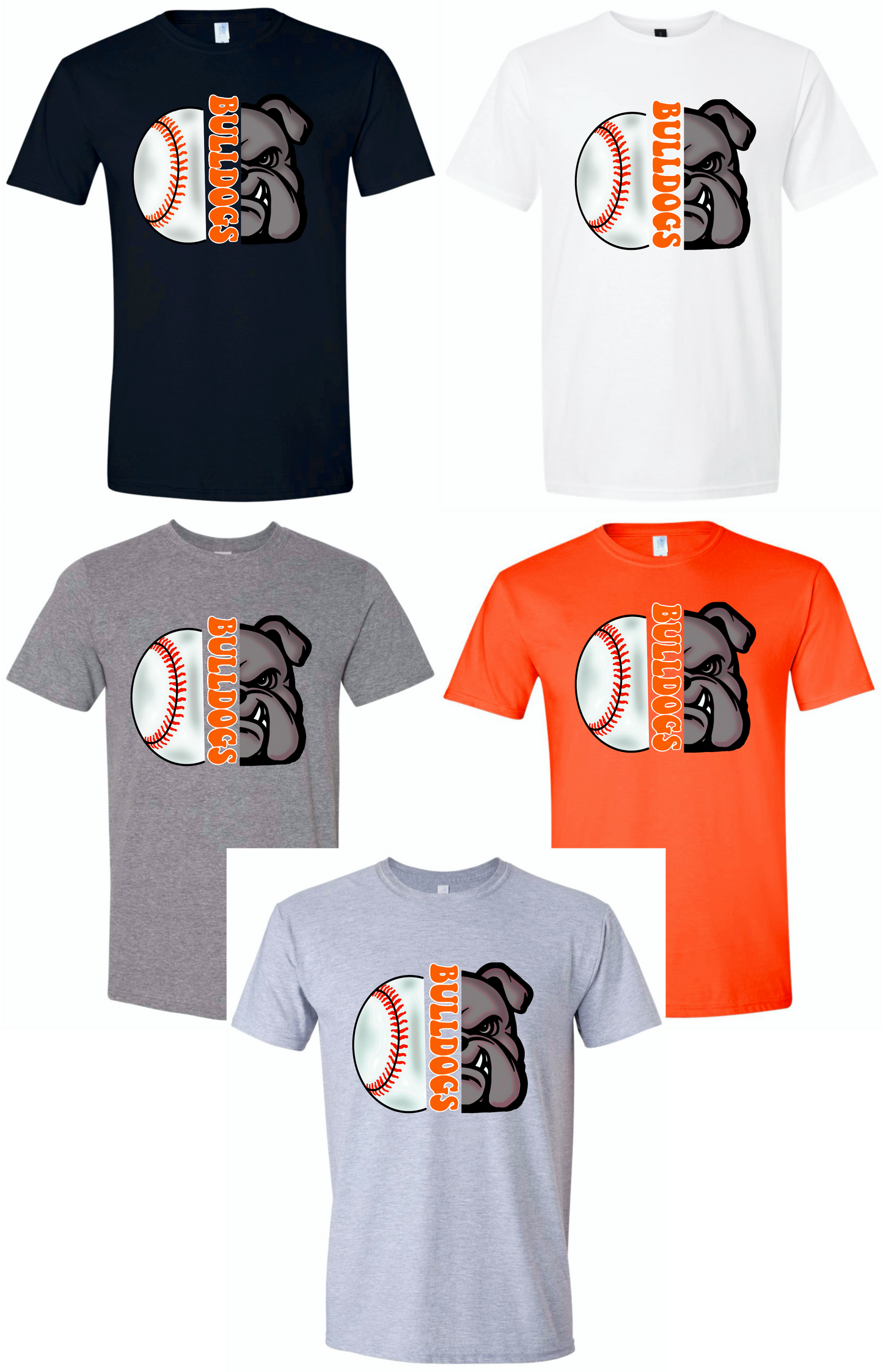 Orange and white half bulldog