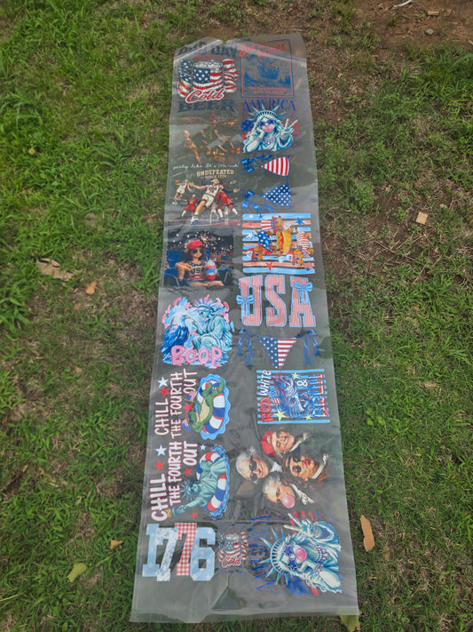 90 inch Fourth of July pre-made gang sheets
