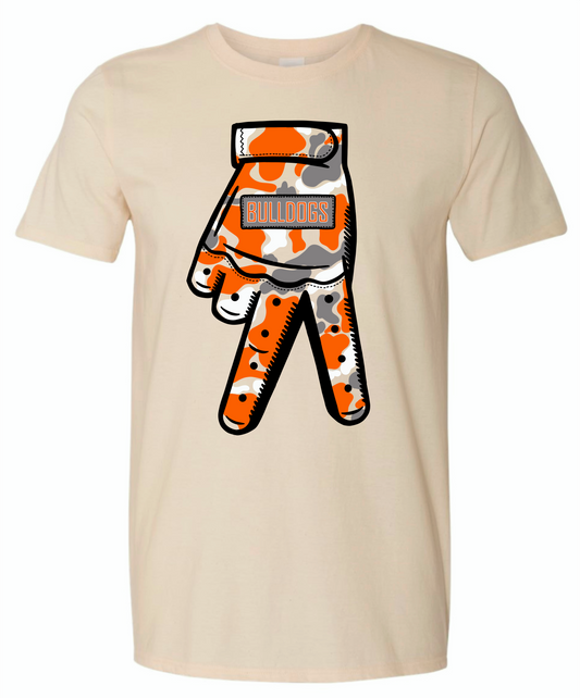 Bulldogs camo batting glove