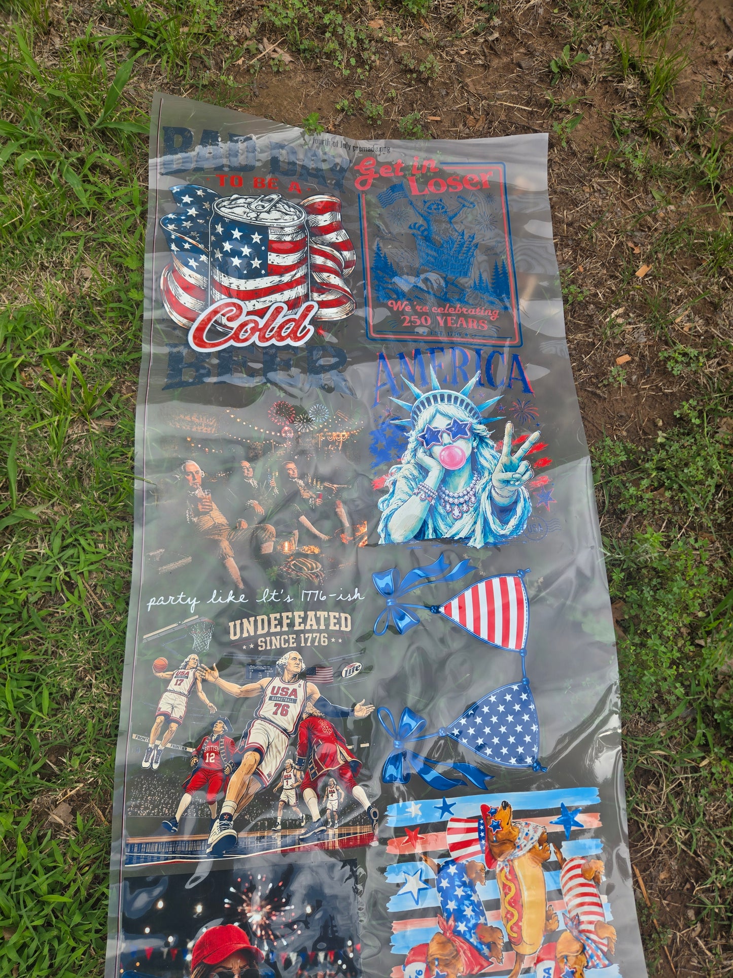 90 inch Fourth of July pre-made gang sheets