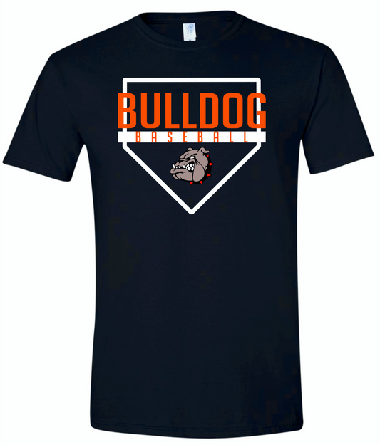 Black home plate Bulldog Baseball.