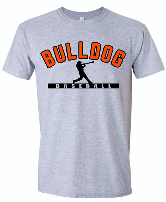 Grey batterBulldog Baseball.